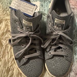Adidas Womens Stan Smith Gray Sneakers